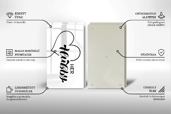 Steklena podloga za rezanje Napis stavek vzorec