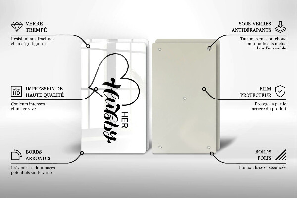 Steklena podloga za rezanje Napis stavek vzorec