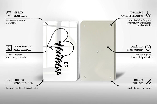 Steklena podloga za rezanje Napis stavek vzorec