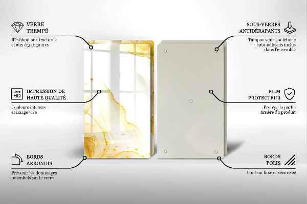 Steklena podloga za rezanje Zlata abstrakcija