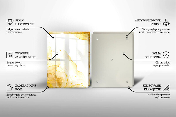 Steklena podloga za rezanje Zlata abstrakcija
