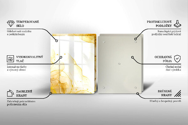 Steklena podloga za rezanje Zlata abstrakcija