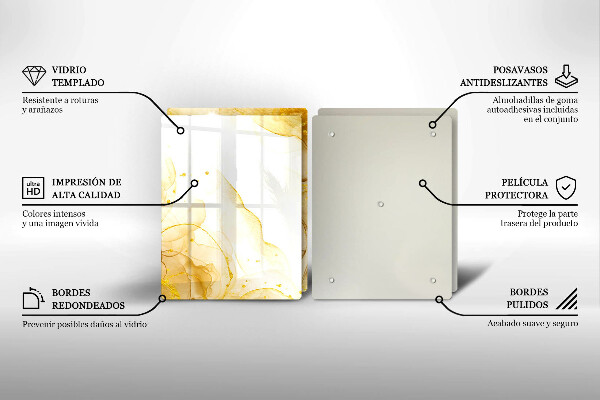 Steklena podloga za rezanje Zlata abstrakcija