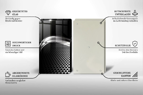 Steklena podloga za rezanje Kovinska konstrukcija