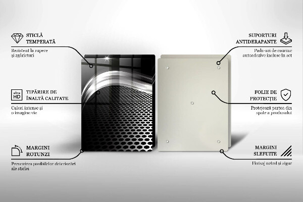 Steklena podloga za rezanje Kovinska konstrukcija