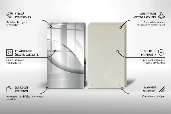 Steklena podloga za rezanje Oblikovanje abstraktnih črt