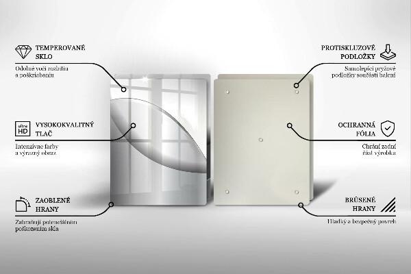 Steklena podloga za rezanje Oblikovanje abstraktnih črt