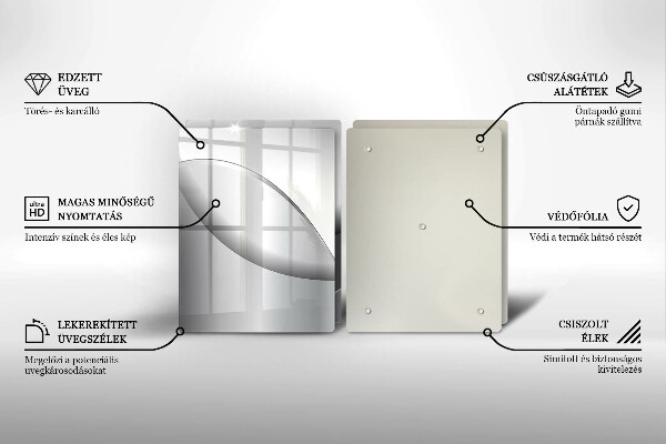 Steklena podloga za rezanje Oblikovanje abstraktnih črt