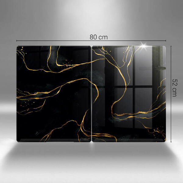 Steklena podloga za rezanje Črn marmor