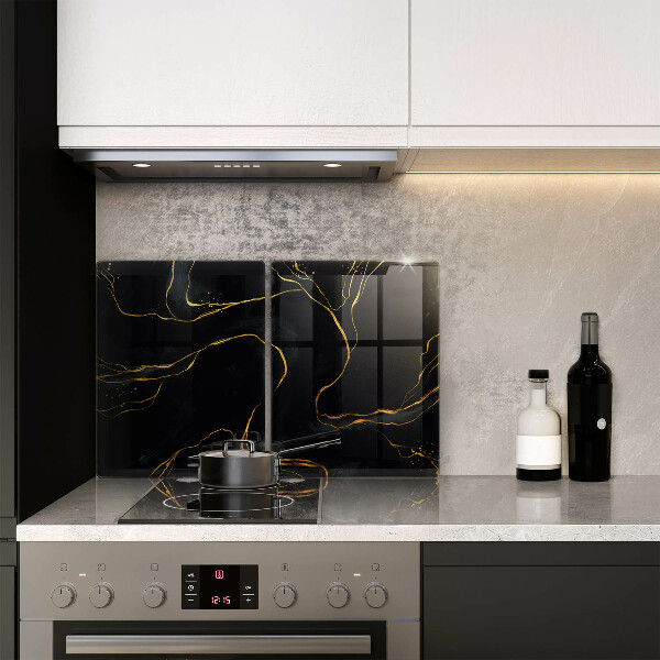 Steklena podloga za rezanje Črn marmor