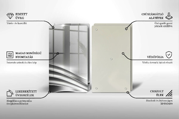 Steklena podloga za rezanje Kovinska konstrukcija