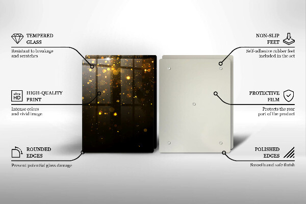 Steklena podloga za rezanje Zlate bleščice