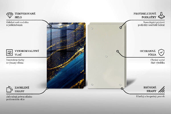 Steklena podloga za rezanje Mornarsko modra abstrakcija