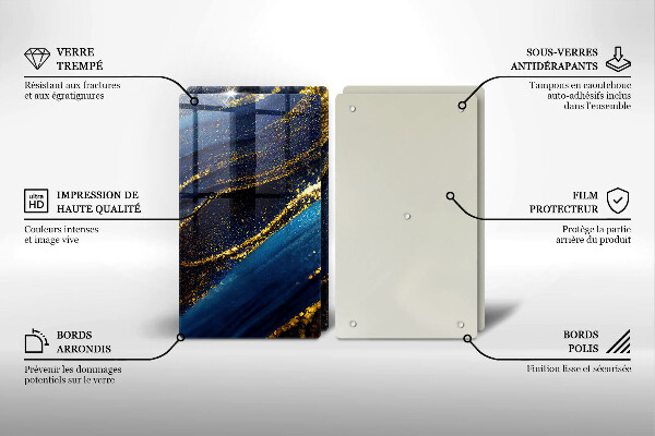 Steklena podloga za rezanje Mornarsko modra abstrakcija