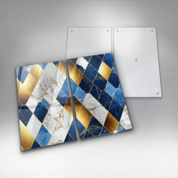 Steklena podloga za rezanje Zlati marmorni rombi