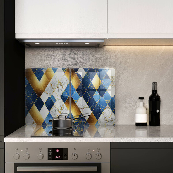 Steklena podloga za rezanje Zlati marmorni rombi