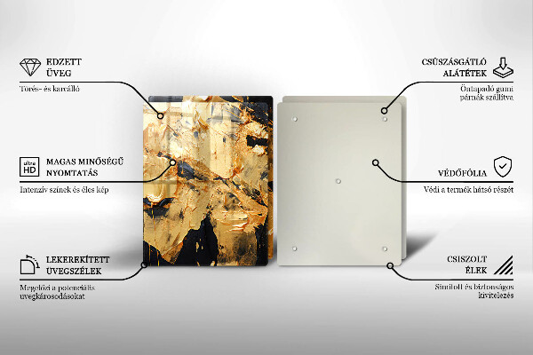 Steklena podloga za rezanje Elegantna tekstura barve