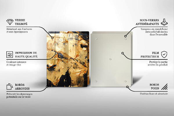 Steklena podloga za rezanje Elegantna tekstura barve