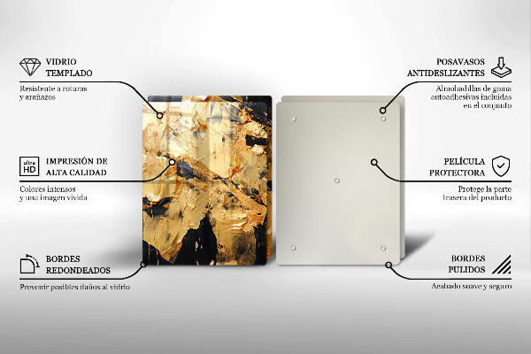 Steklena podloga za rezanje Elegantna tekstura barve