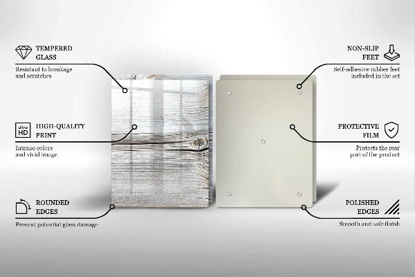 Steklena podloga za rezanje Svetla lesena struktura
