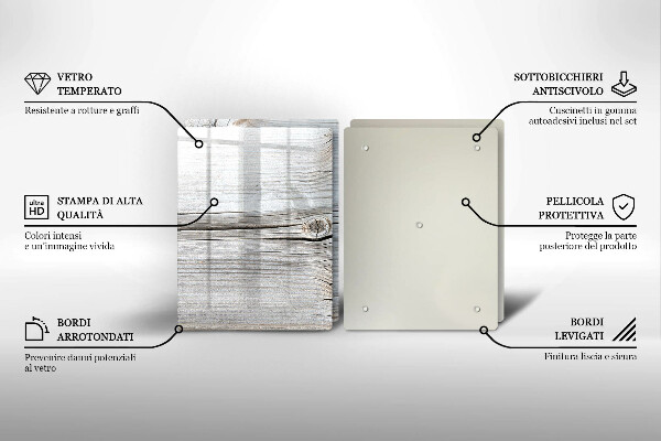 Steklena podloga za rezanje Svetla lesena struktura
