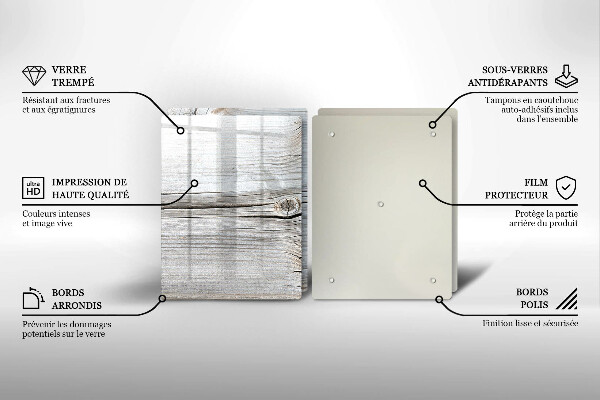 Steklena podloga za rezanje Svetla lesena struktura