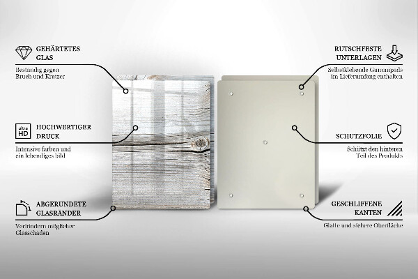 Steklena podloga za rezanje Svetla lesena struktura