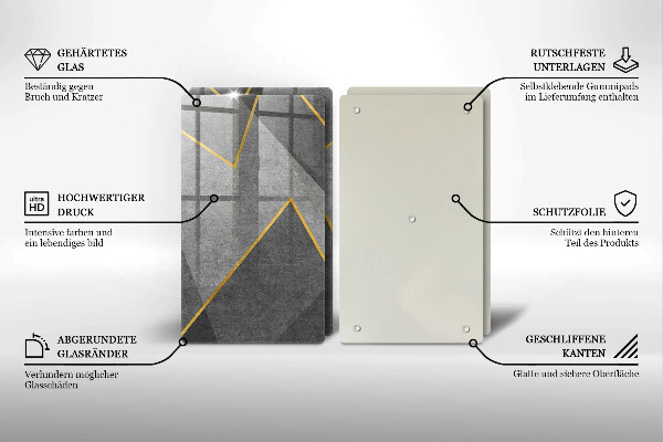 Steklena podloga za rezanje Ostre oblike