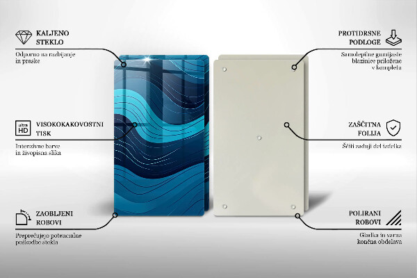 Steklena podloga za rezanje Abstraktni valovi