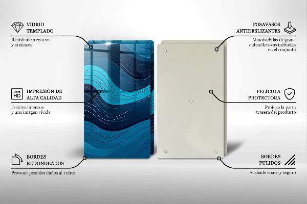 Steklena podloga za rezanje Abstraktni valovi