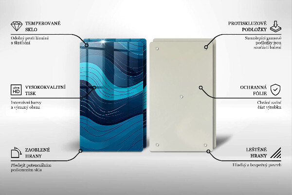 Steklena podloga za rezanje Abstraktni valovi