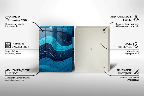 Steklena podloga za rezanje Abstraktni valovi