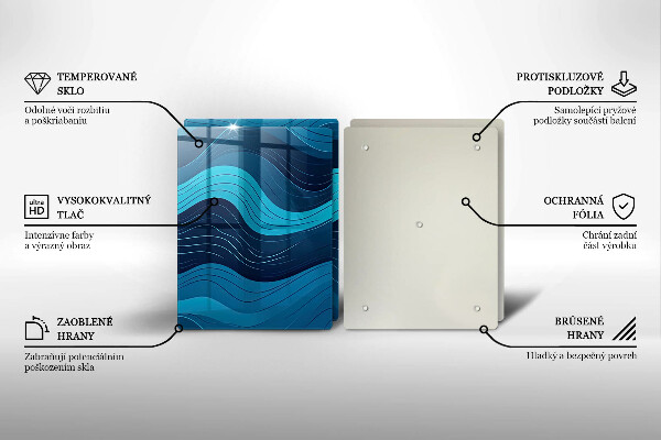 Steklena podloga za rezanje Abstraktni valovi