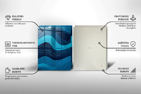 Steklena podloga za rezanje Abstraktni valovi