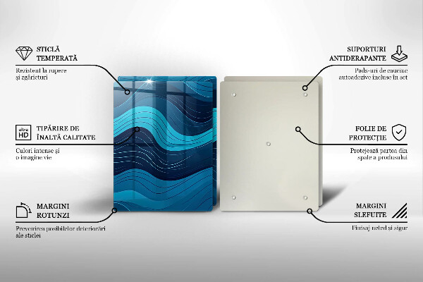 Steklena podloga za rezanje Abstraktni valovi