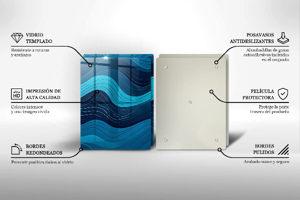 Steklena podloga za rezanje Abstraktni valovi