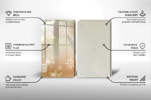 Steklena podloga za rezanje Snežinke