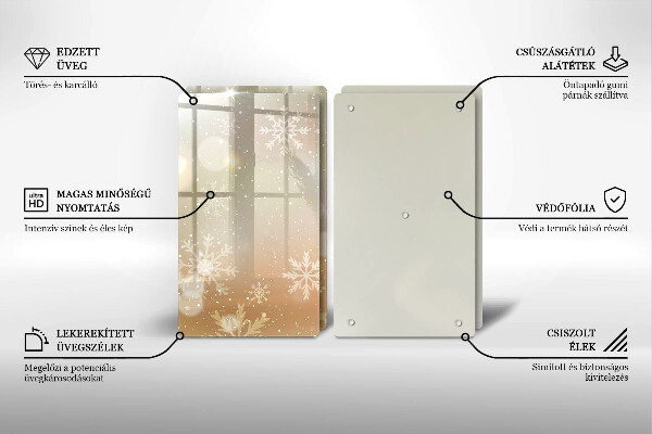 Steklena podloga za rezanje Snežinke