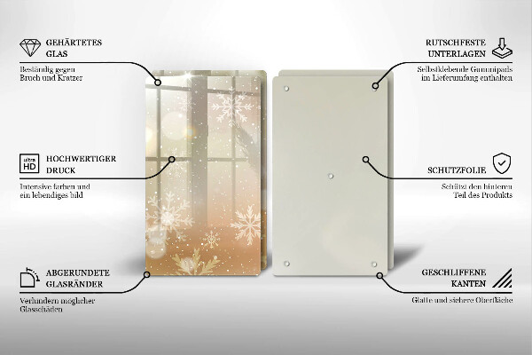 Steklena podloga za rezanje Snežinke