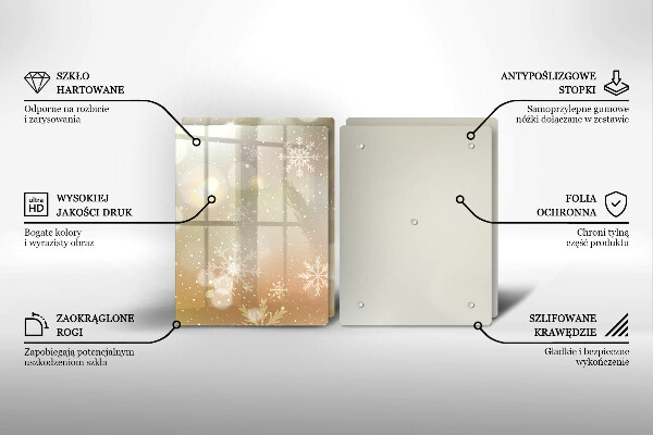 Steklena podloga za rezanje Snežinke