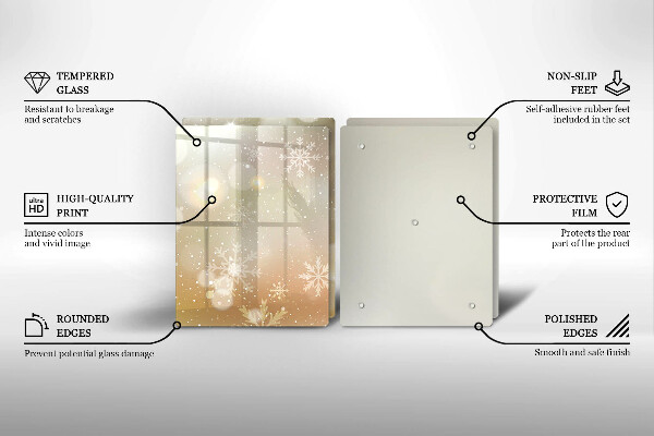 Steklena podloga za rezanje Snežinke