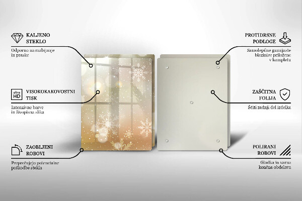 Steklena podloga za rezanje Snežinke