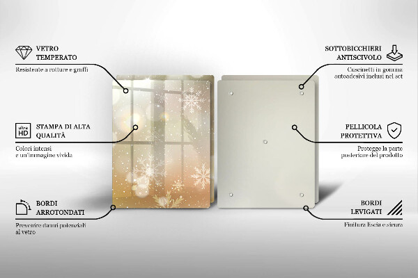 Steklena podloga za rezanje Snežinke