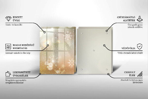 Steklena podloga za rezanje Snežinke