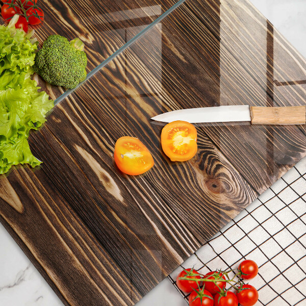 Steklena podloga za rezanje Tekstura lesa