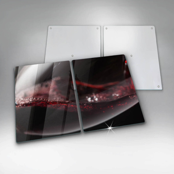 Steklena podloga za rezanje Rdeče vino v kozarcu