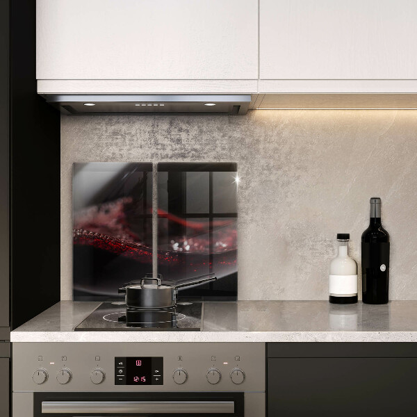 Steklena podloga za rezanje Rdeče vino v kozarcu