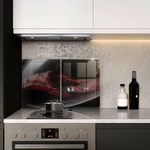 Steklena podloga za rezanje Rdeče vino v kozarcu