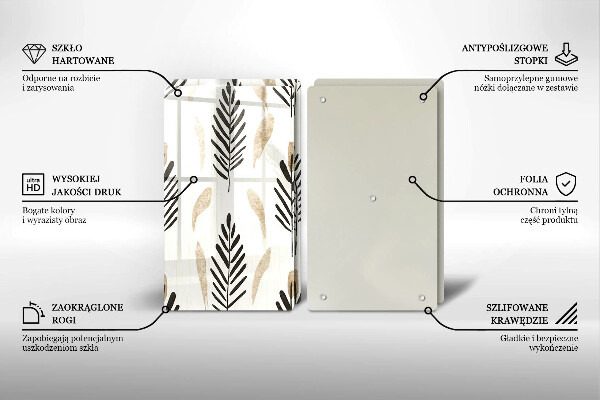 Steklena podloga za rezanje Boho rastline