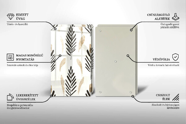 Steklena podloga za rezanje Boho rastline